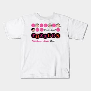 Razzles Raspberry Flavor Gum - First a Candy, then a Gum !!! Distressed - Vintage Style Kids T-Shirt